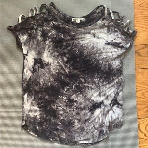Bleached black and white tshirt (NWOT)